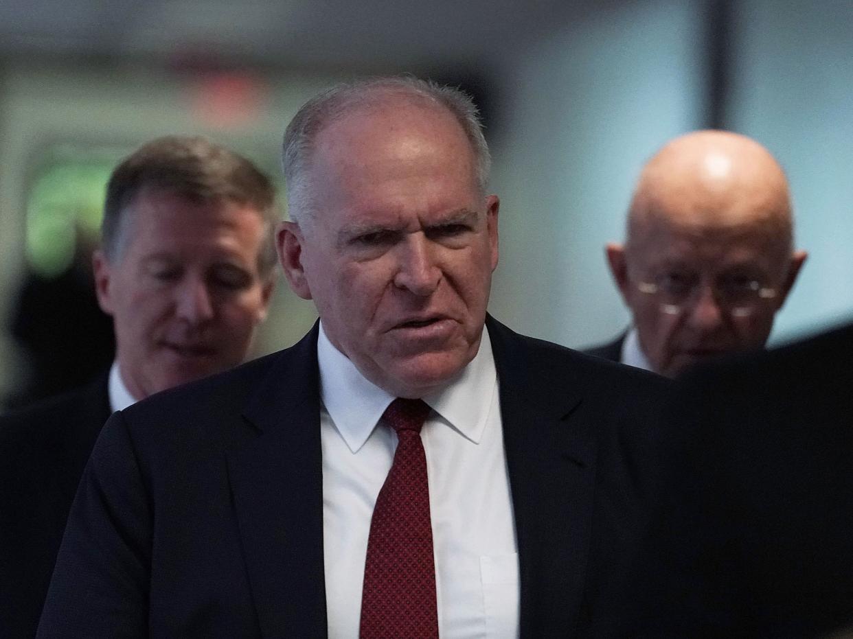 Former CIA director John Brennan arrive at a closed hearing before the Senate (Select) Intelligence Committee May 16, 2018 on Capitol Hill. (Getty Images)