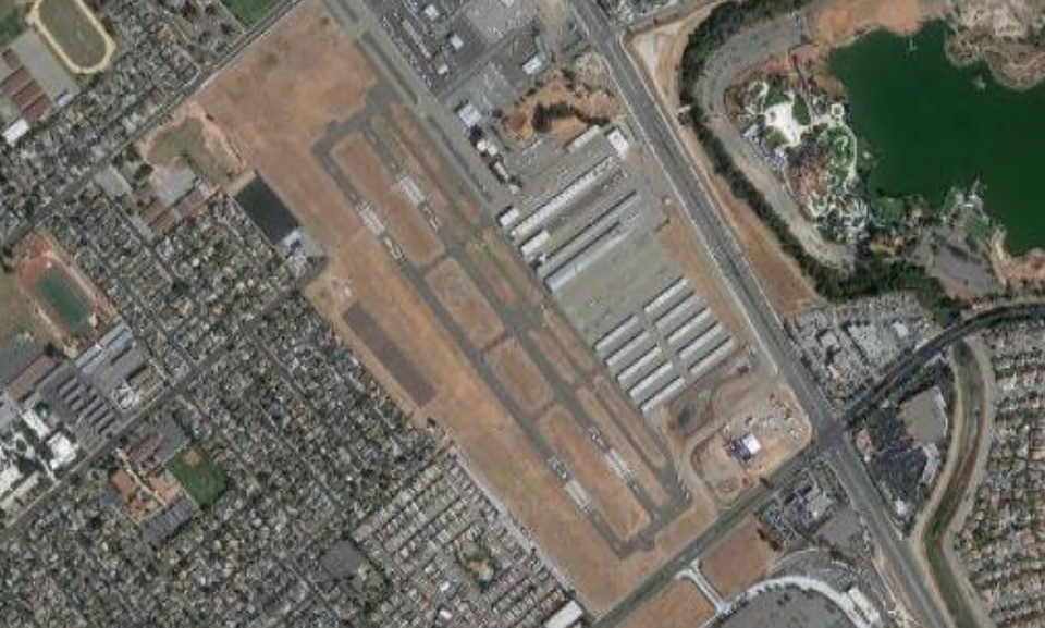 Satellite view of Reid-Hillview Airport. (Google Maps)