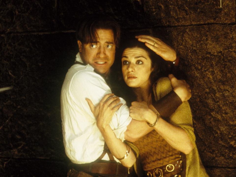 Brendan Fraser and Rachel Weisz in a scene from "The Mummy Returns."