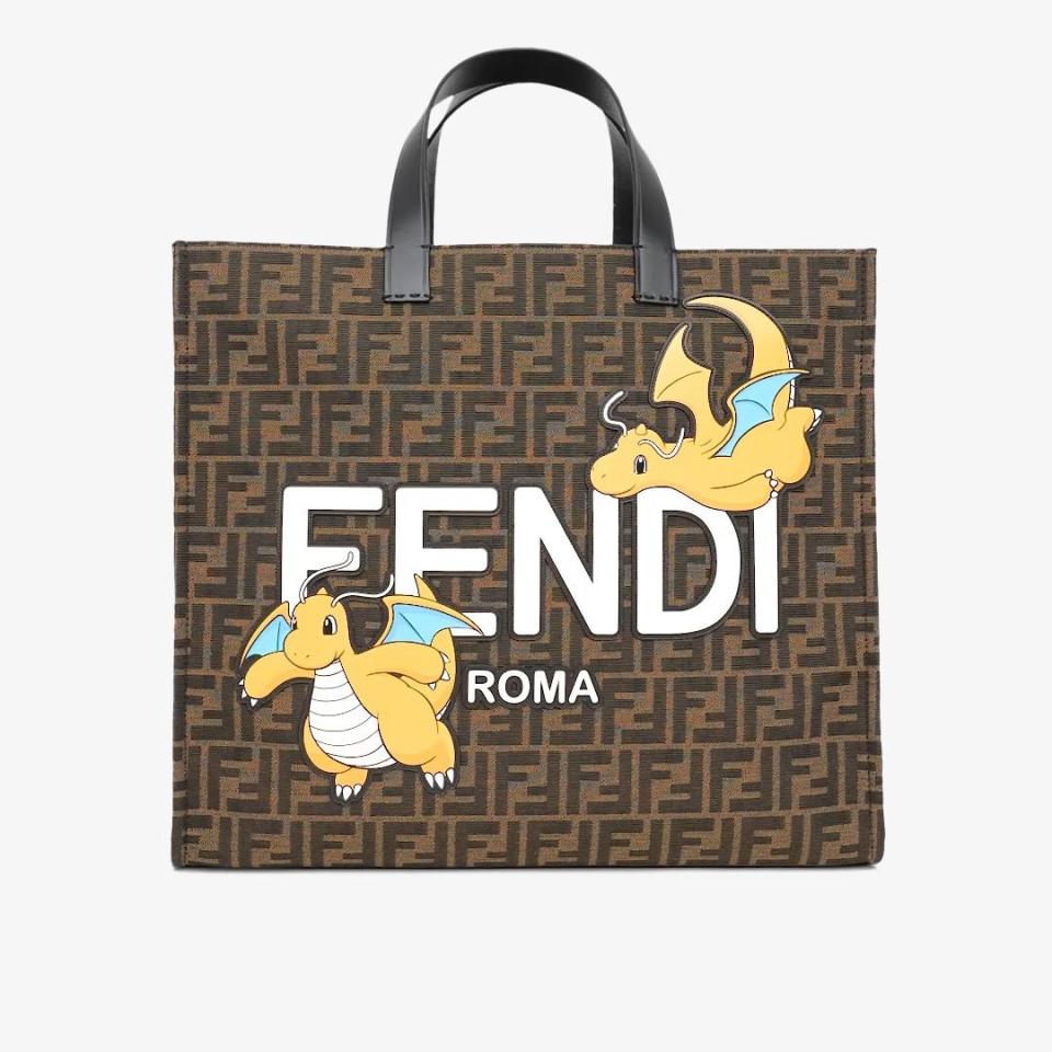 Pokemon Fendi collaboration collection Dragonite brown