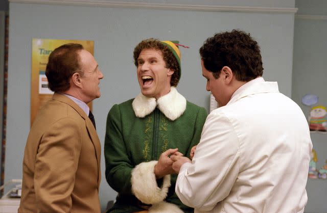 <p>Everett Collection</p> James Caan and Will Ferrell in Elf.
