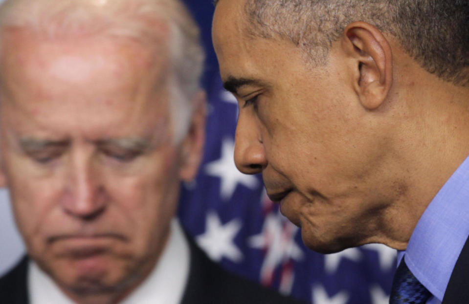 June 18, 2015 — Biden and Obama after the church shooting in Charleston, S.C.