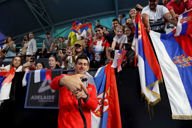 Djokovic received a lot of support in Adelaide 