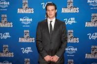 Jun 22, 2016; Las Vegas, NV, USA; Anaheim Ducks goaltender John Gibson walks the red carpet during the 2016 NHL Awards at Hard Rock Hotel and Casino. Mandatory Credit: Joshua Dahl-USA TODAY Sports