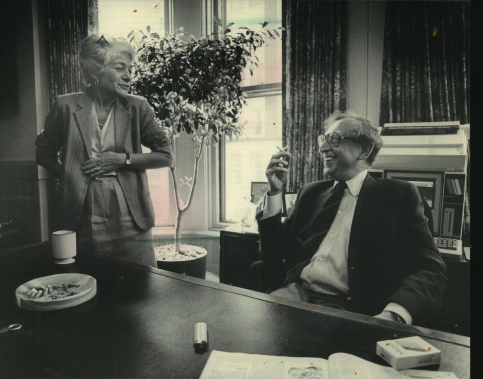 Gilda Shellow, left, and James Shellow, shown in this 1986 photo, ran a husband-and-wife law practice for over 40 years. James died on Oct. 29, 2022 at age 95. He was preceded in death by Gilda.