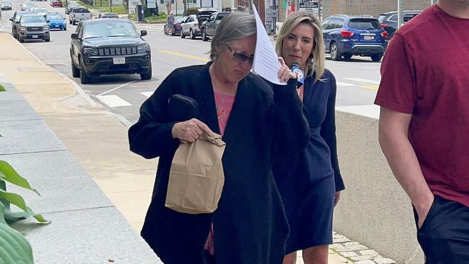 Denise Lodge leaves federal court in Concord, NH, June 14, 2023. / Credit: Steven Porter/The Boston Globe via Getty Images