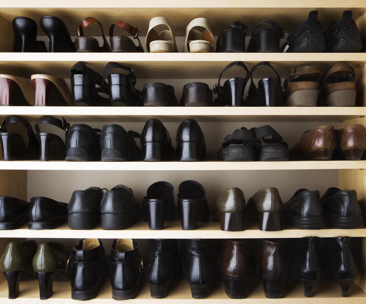 A police search at the home of Canabe Warren Vicente, 41, uncovered 122 pairs of shoes which were suspected to have been stolen and for which he could not account for. (Photo: Getty)