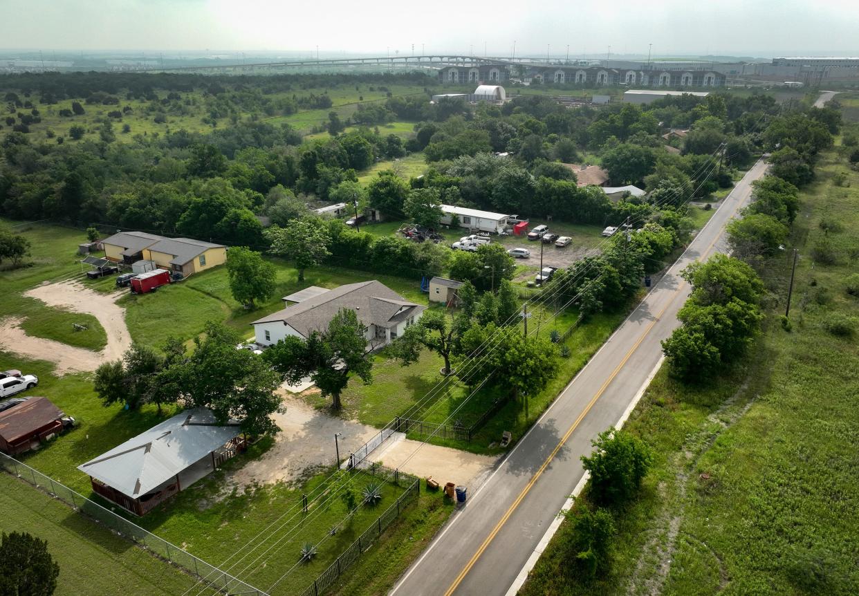 Residents in a row of houses and an RV park in the 7800 block of Blue Goose Road in far northeast Austin, photographed Thursday May 9, 2024, voted to de-annex from the City of Austin.