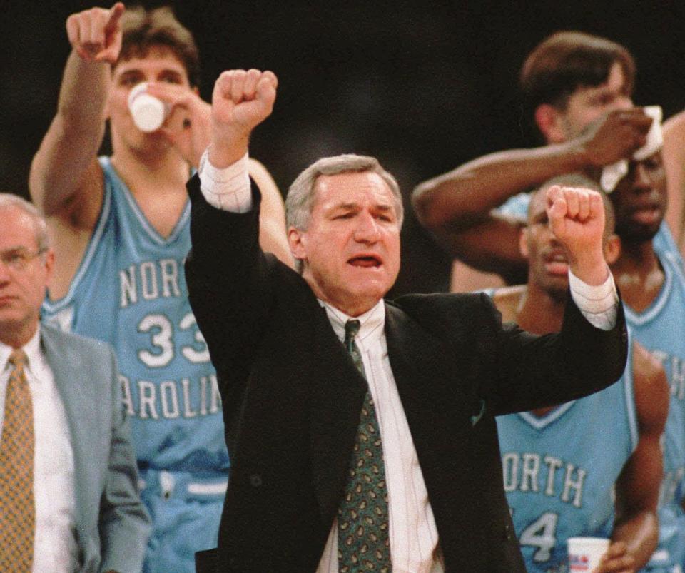 Dean Smith secured his second national championship in the Superdome in 1993. (AP Photo/David Longstreath)