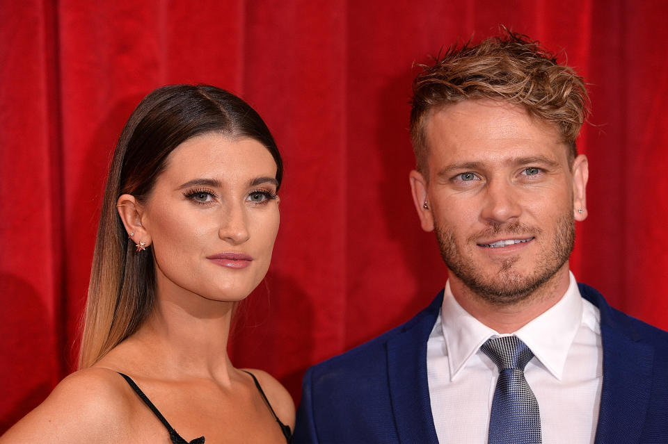 Charley Webb and Matthew Wolfenden attend  The British Soap Awards at The Lowry Theatre on June 3, 2017 in Manchester, England. The Soap Awards will be aired on June 6 on ITV at 8pm.  (Photo by Jeff Spicer/Getty Images)