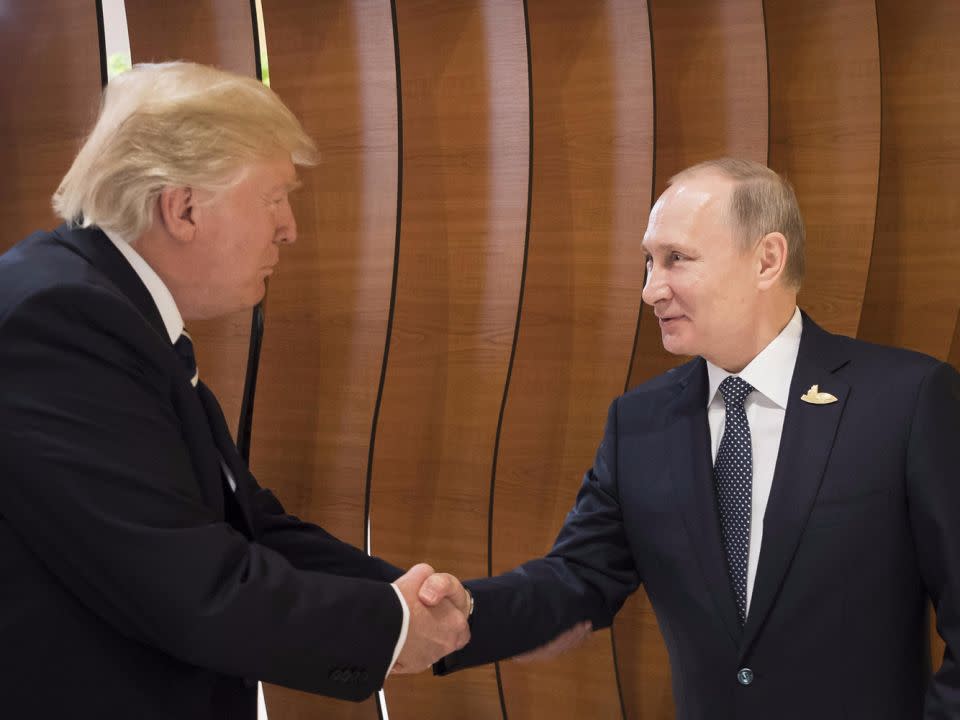Donald Trump and Vladimir Putin aren't colluders. They're just good friends. Source: Getty