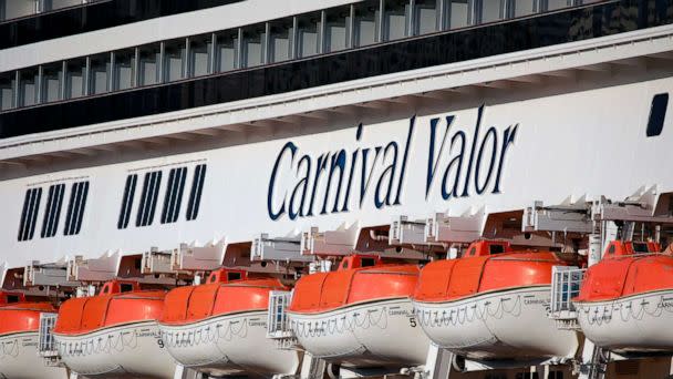 PHOTO: In this March 3, 2022 file photo The Carnival Valor cruise ship sets sail from the Port of New Orleans in New Orleans. (Luke Sharrett/Bloomberg via Getty Images, FILE)