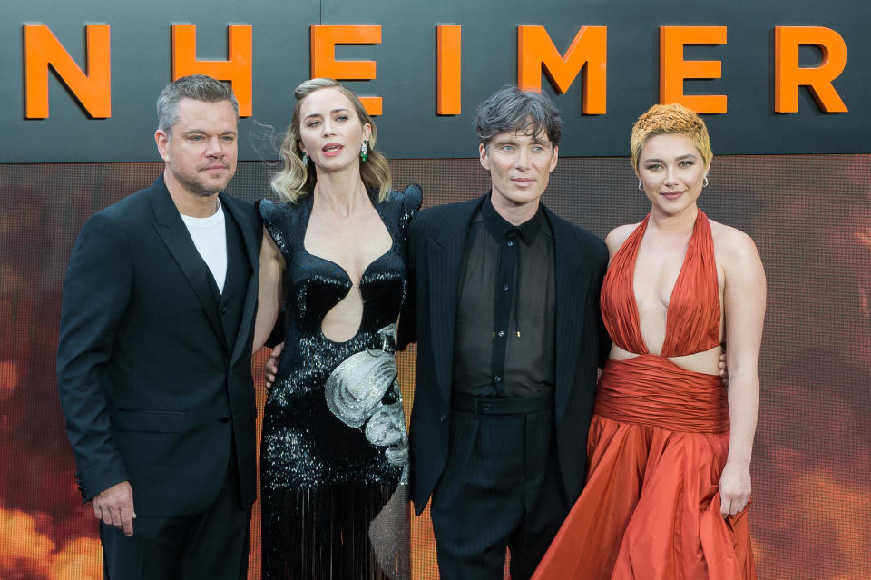 Matt Damon, Emily Blunt, Cillian Murphy and Florence Pugh attend the London premiere of 