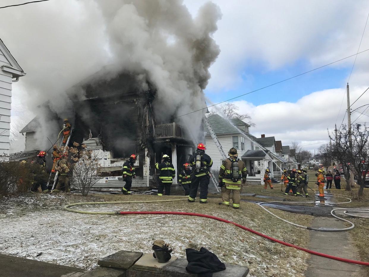 Six people suffered smoke inhalation and two to four of those individuals also reportedly had burn injuries in this house fire on Thursday morning at 146 E. Main St., Shelby.