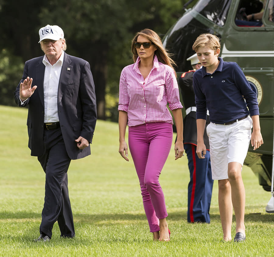 First lady Melania Trump steps out in J.Crew. (Photo: Getty Images)