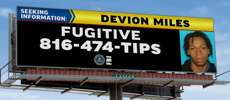 Devion Miles billboard (photo via FBI)
