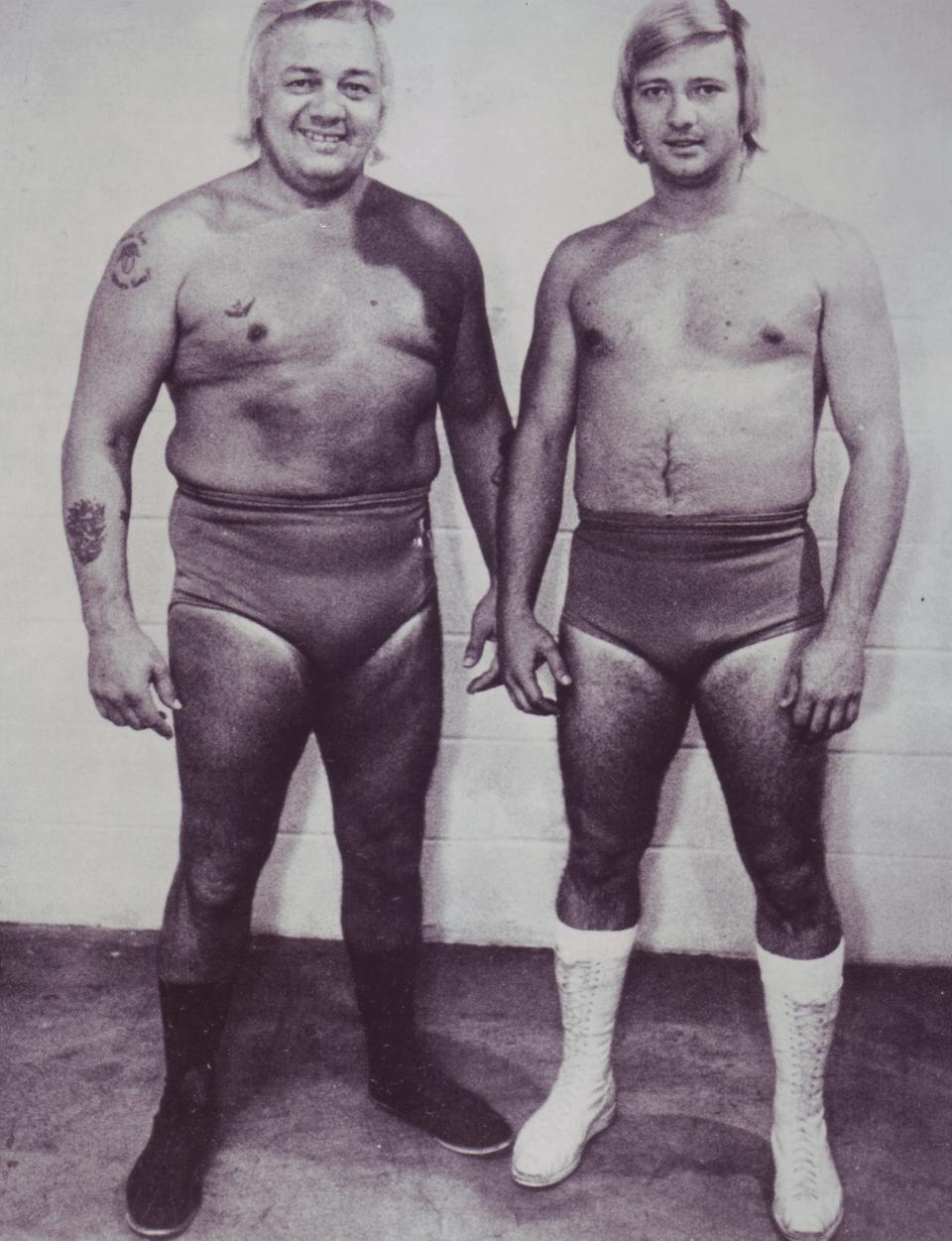 Jerry Jarrett (right) and "The Fabulous One," Jackie Fargo.