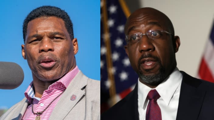 GOP Senate candidate Herschel Walker and Democratic incumbent Sen. Raphael Warnock. (Photo: Getty Images)