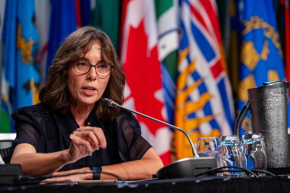 B.C. Green Party Leader Sonia Furstenau addressed delegates at the annual Union of B.C. Municipalities Convention in Vancouver on Friday Sept. 20, 2024.