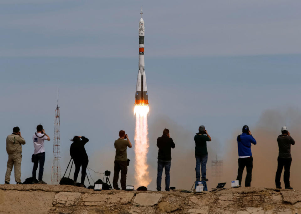 Soyuz MS-04 spacecraft blasts off