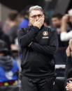 Atlanta United head coach Gerardo Martino paces on the sideline during the second half of the MLS Cup championship soccer game against the Portland Timbers, Saturday, Dec. 8, 2018, in Atlanta. Atlanta won 2-0. (AP Photo/John Bazemore)