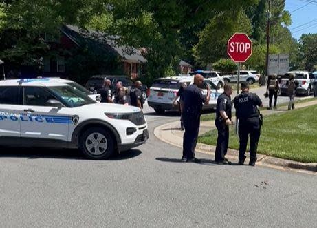 Numerous law enforcement officers have been struck by gunfire Monday in a neighborhood in Charlotte, North Carolina, police said. / Credit: Steven Switzer