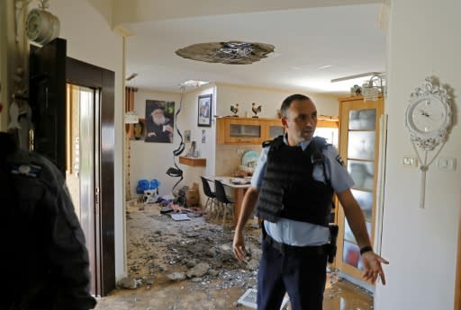This house in the Israeli town of Netivot was damaged by one of the hundreds of rockets fired from Gaza