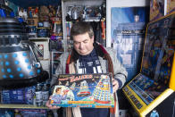 A Doctor Who superfan has laid claim to having the world’s largest collection of the show’s memorabilia - after spending over £100,000 on “at least a million” items. Brian Mattocks, 50, says he became “obsessed” with the hit BBC series after watching an episode in 1979 which ended on a cliffhanger - and he hasn’t missed an episode since. His loving parents bought the then nine-year-old boy a Dalek action figure which kickstarted his lifelong passion for collecting items from the show. Daleks are a fictional extraterrestrial race of mutants which are found in the series which has been running on BBC One since 1963. A Welsh schoolgirl, Lily Connors, recently bagged a Guinness World Record after amassing 6,641 Doctor Who items. Devoted Brian believes his "shrine" could easily beat but it would “take months to count”.