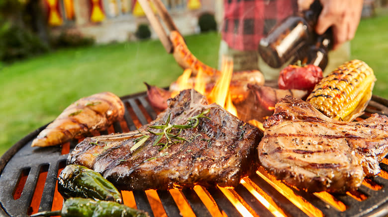 grilling marinaded meat