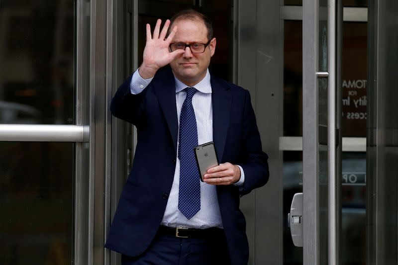 FILE PHOTO: Mark Nordlicht, Platinum Partners founding partner and chief investment officer, exits after a hearing at U.S. Federal Court in Brooklyn, New York