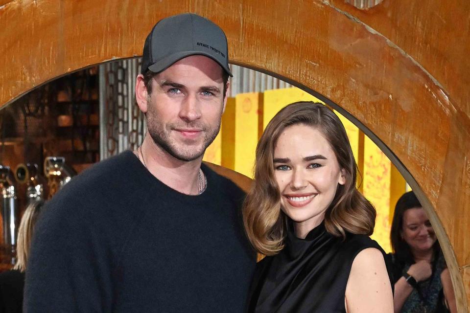 <p>Dave Benett/WireImage</p> Liam Hemsworth and Gabriella Brooks on May 17, 2024