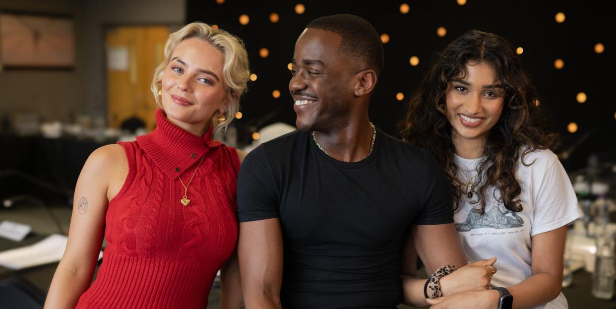 varada sethu, ncuti gatwa and millie gibson at doctor who script reading