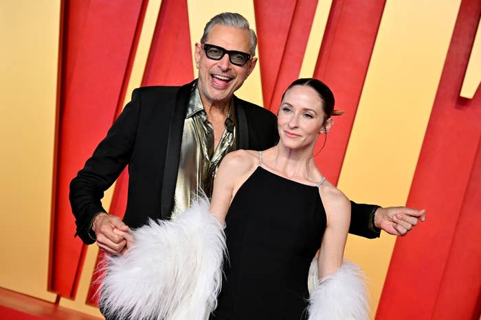 Closeup of Jeff Goldblum and Emilie Livingston