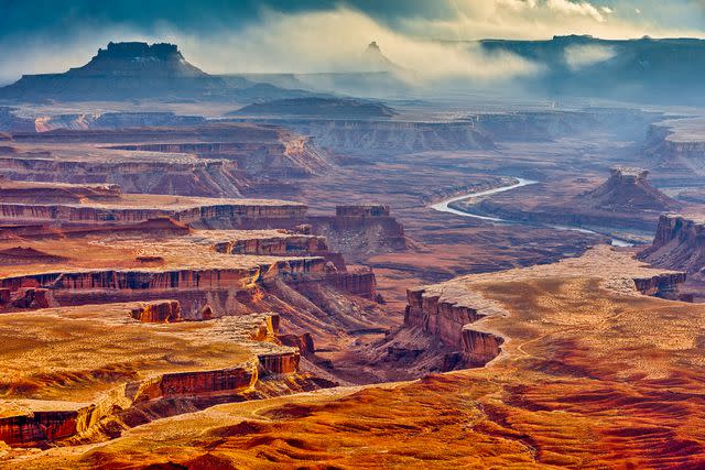 <p>Don White/Getty Images</p> The Green River overlook in Canyonlands National Park.