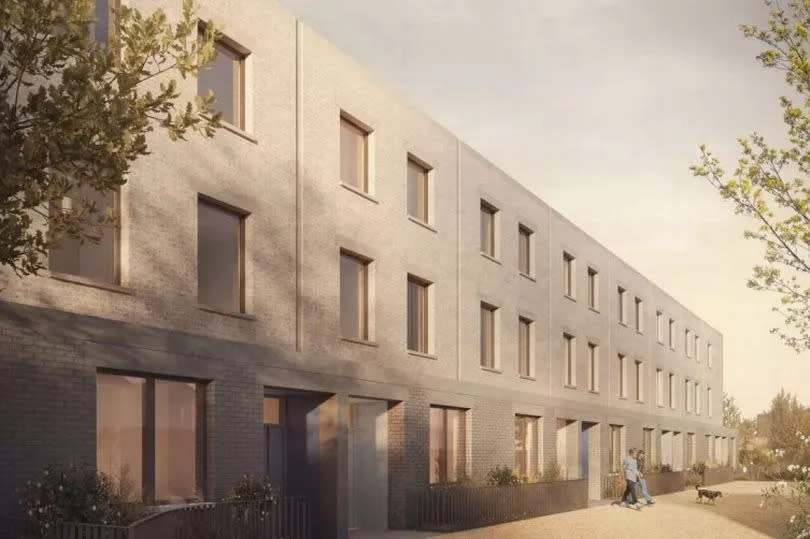 A CGI of the new homes off Blanmerle Road, Eltham, Greenwich, London, UK