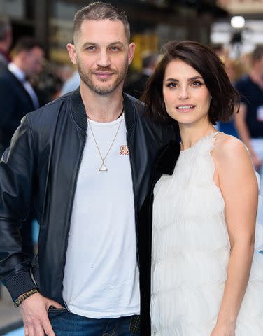 <p>Joe Maher/Getty</p> Charlotte Riley and Tom Hardy attend the 'Swimming With Men' UK Premiere on July 4, 2018 in London, England.