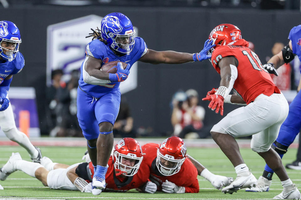 Running back Ashton Jeanty figures to be the focal point of Boise State's offense after he put up big numbers last season. (Photo by Ian Maule/Getty Images)