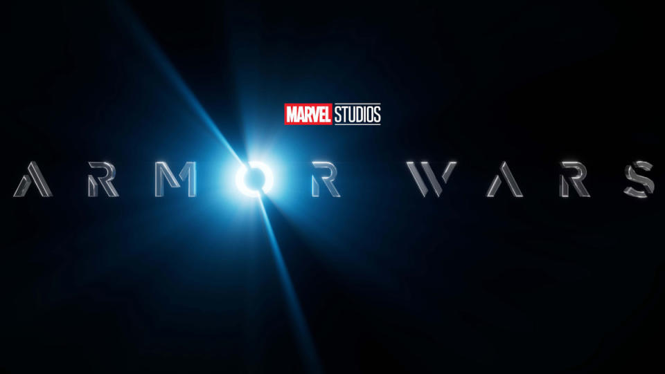 a logo spelling out Armor Wars for the Disney+ series of the same name