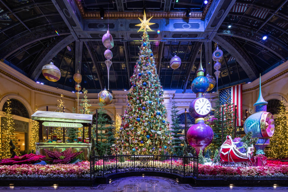 Bellagio Conservatory & Botanical Gardens' 2021 holiday display, "It's Time."