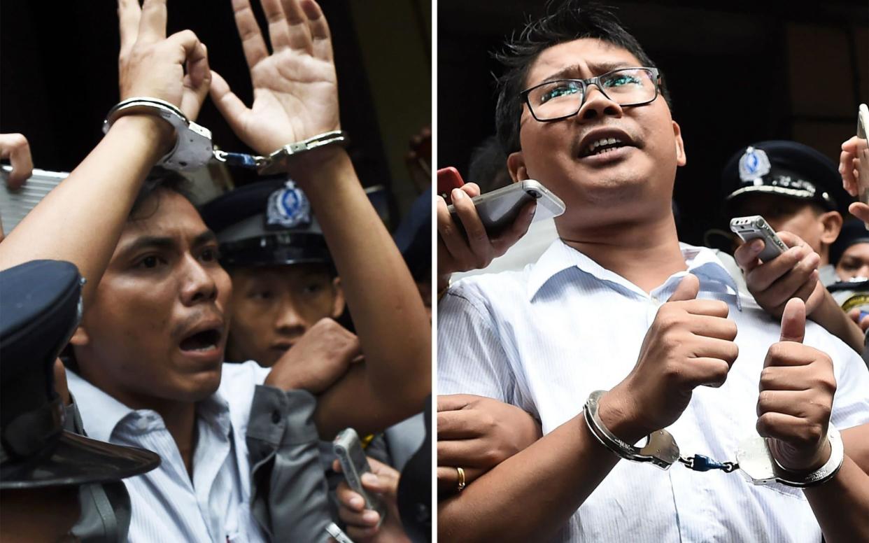 Journalists Kyaw Soe Oo and Wa Lone have spent more than 16 months in detention since they were arrested in December 2017  - AFP