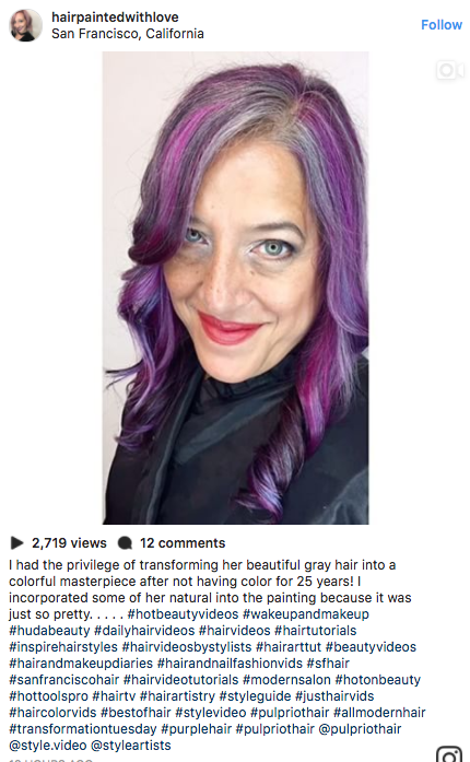 One woman who hadn't had her grays colored in decades, took the plunge on a new, bold, dye job — but still embraced her grays.