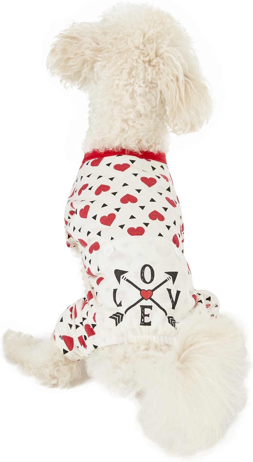 Heart-Printed Dog Pajamas