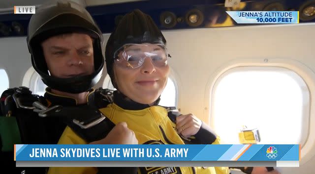 Today Show Twitter Jenna Bush Hager before skydiving with the U.S. Army in 2021