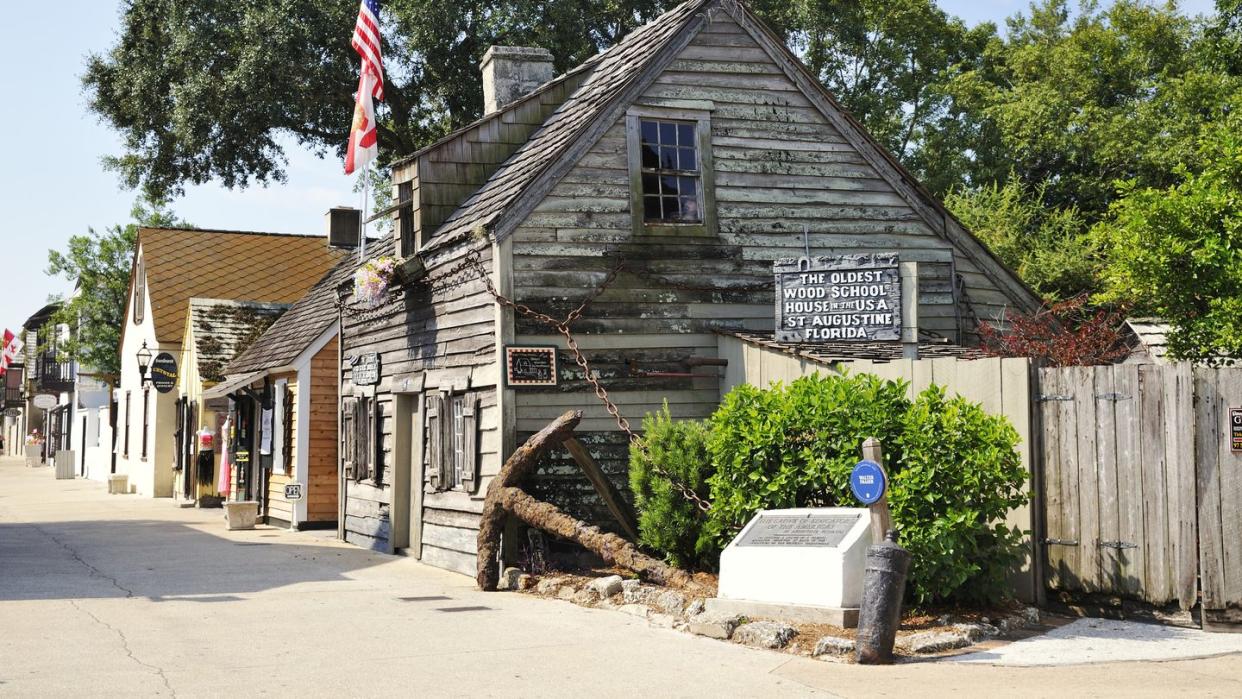 usa, florida, st augustine, old wood school