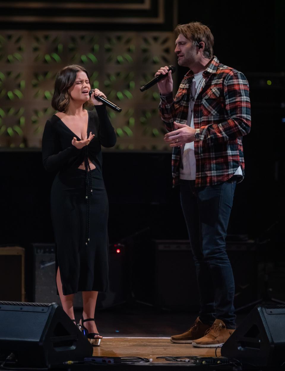 Maren Morris and Ryan Hurd perform at the Grand Ole Opry House during a tribute concert for Leslie Jordan Sunday, February 19, 2023.