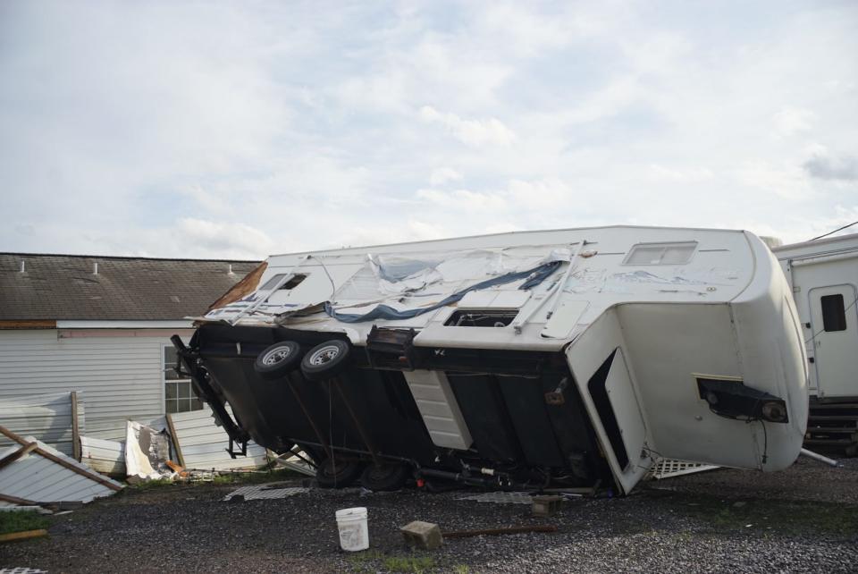 Hurricane Ida, New Orleans flipped trailer