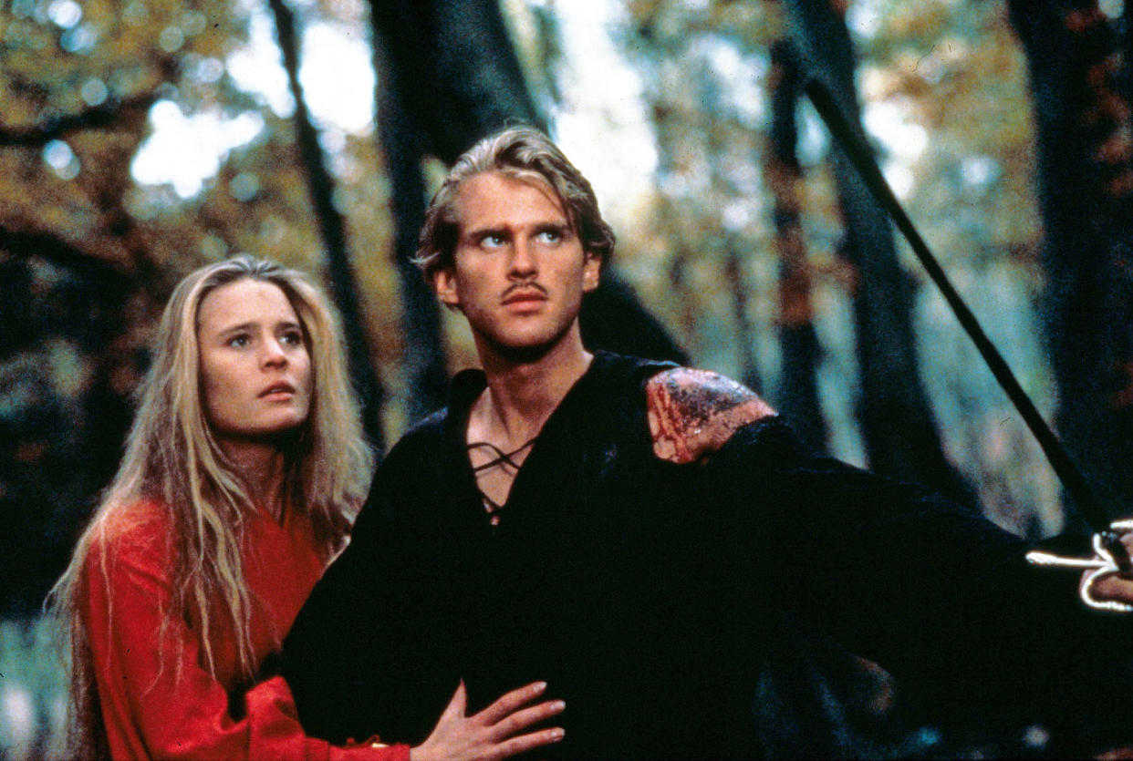 Robin Wright as Buttercup and Cary Elwes as Westley in 