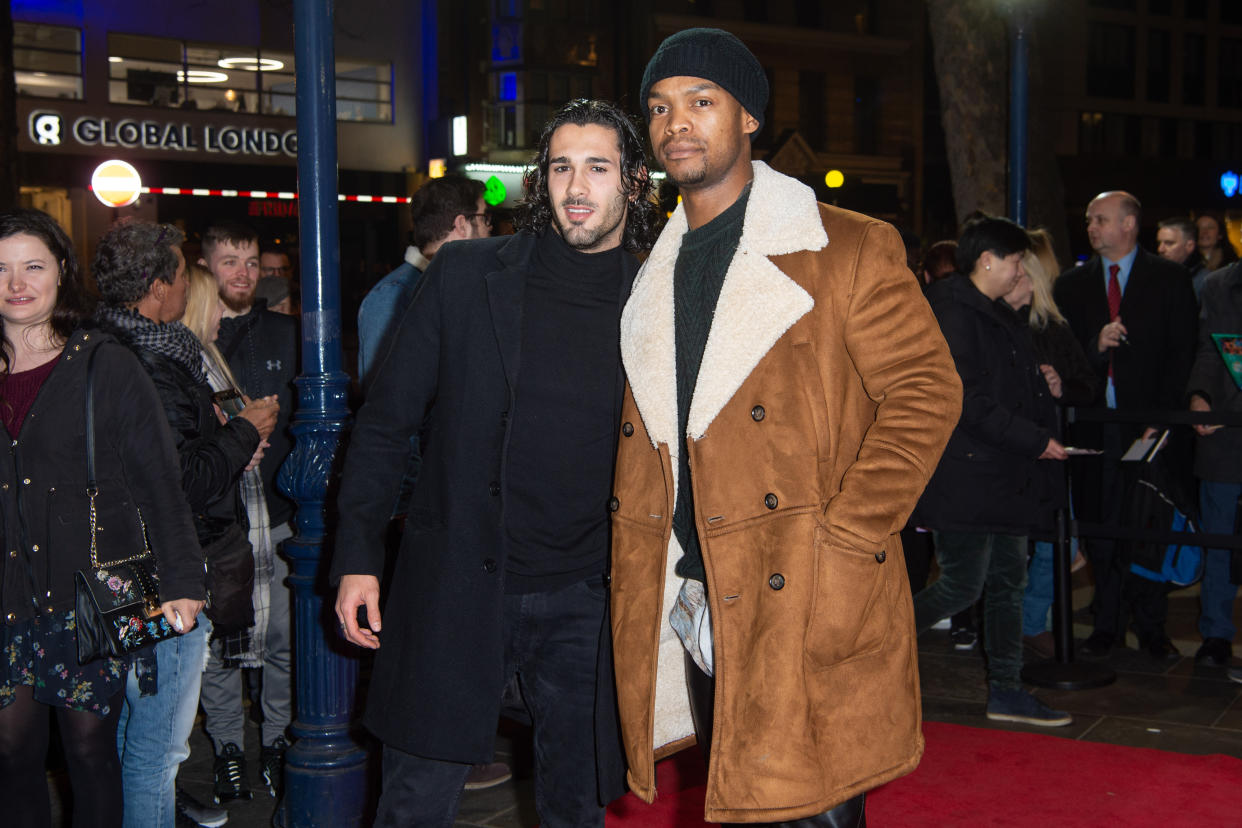 Graziano de Prima (l) and Johannes Radebe attending the press night of Rip It Up, at the Garrick Theatre in central London.