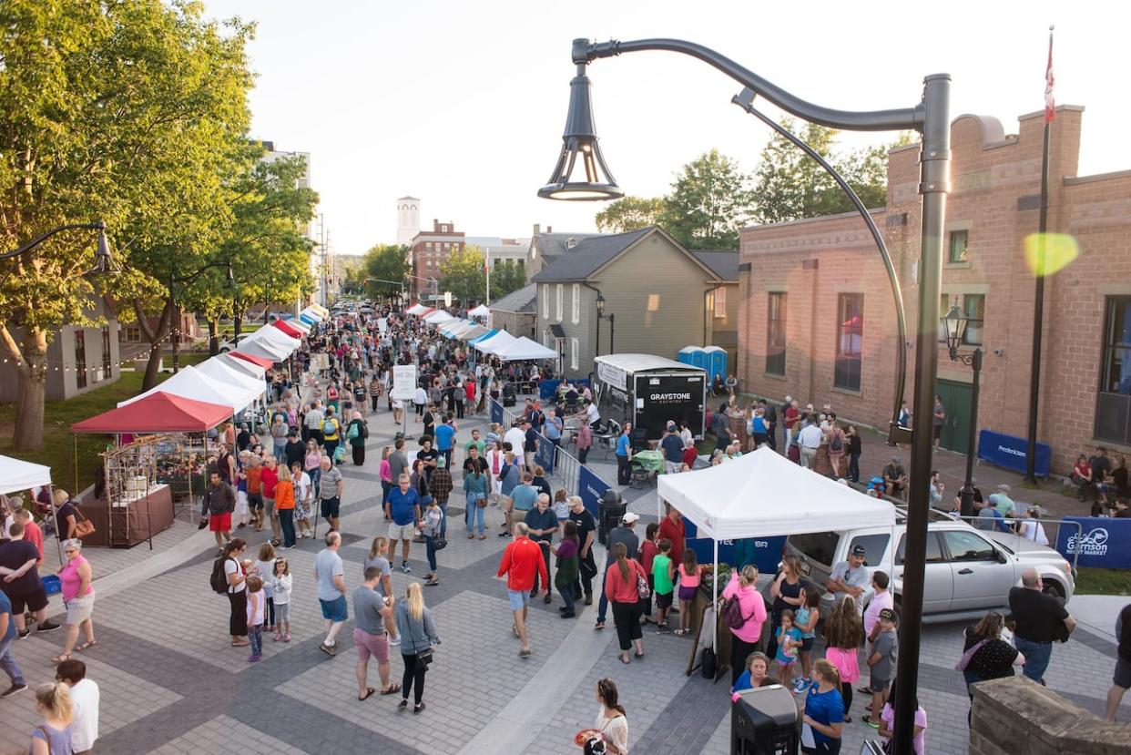 The City of Fredericton is banning most single-use plastics from use by vendors at the Garrison Night Market starting this year. (Garrison Night Market/Facebook - image credit)