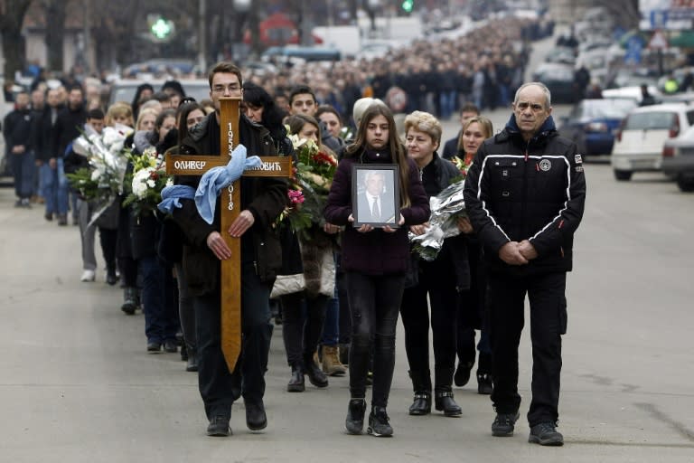 Thousands of people accompanied Ivanovic's coffin in Mitrovica on Wednesday